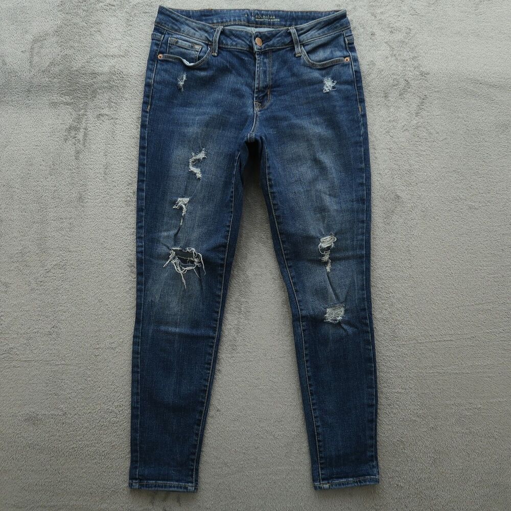 Old Navy Jeans Women's 6R Mid-Rise Rockstar Skinny Denim 27.5" Inseam Distressed